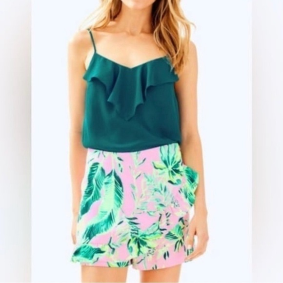 Lilly Pulitzer Faye Skort in Coral Reef Tint Chimpoiserie - Size 00 - Picture 3 of 7